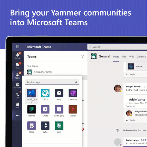 Pin Yammer in Teams