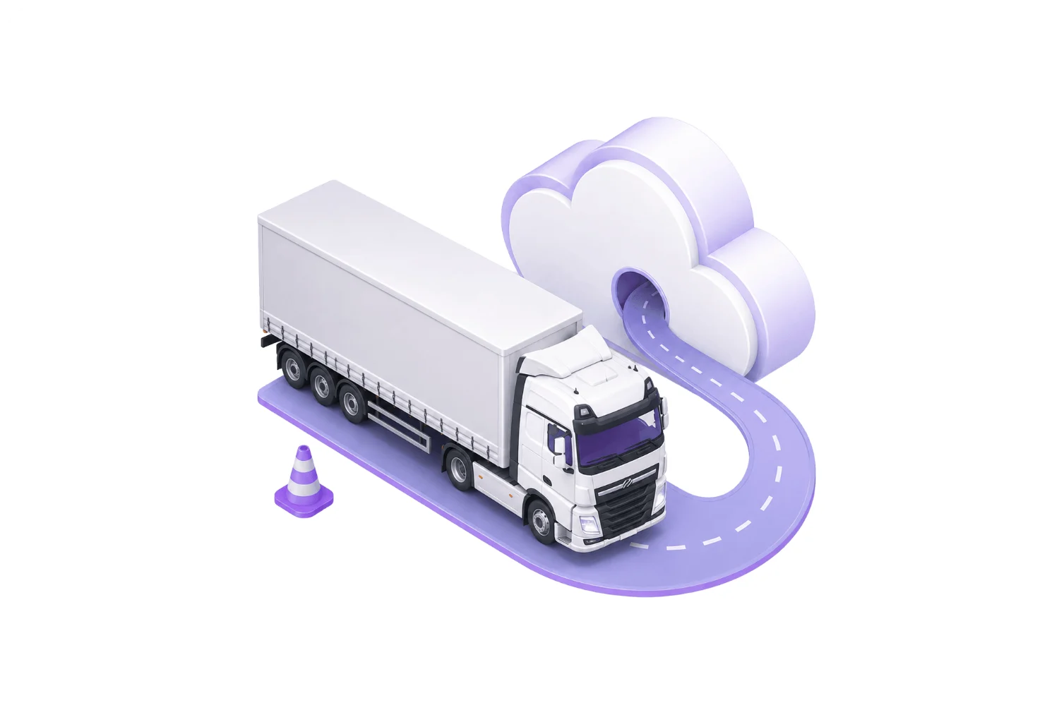 IBT Azure migration: truck on a road leading into the cloud
